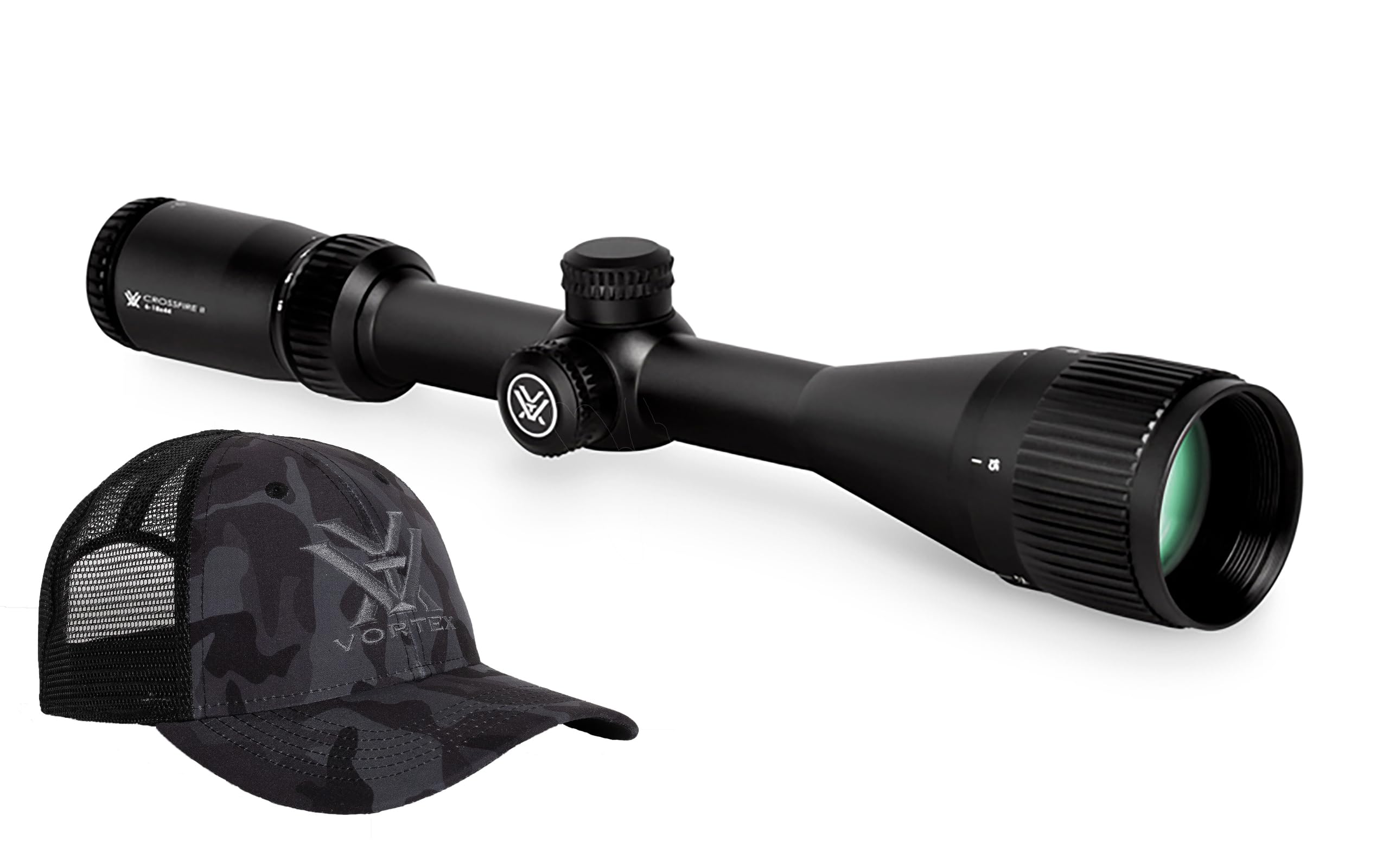 Vortex Optics Crossfire II 6-18x44 AO, SFP Riflescope - Dead-Hold BDC Reticle (MOA) with Vortex Hat