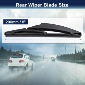 X AUTOHAUX Rear Windshield Wiper Blade 200mm 8 Inch for Lexus CT200h 2011-2017 for Scion XD 2008-2014 for Toyota Prius C 2012-2019