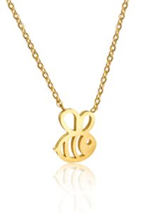 altitude boutique bumble bee necklace, honey bee necklace motherÍs day, birthday, engagement, valentineÍs day, anniversary (gold)