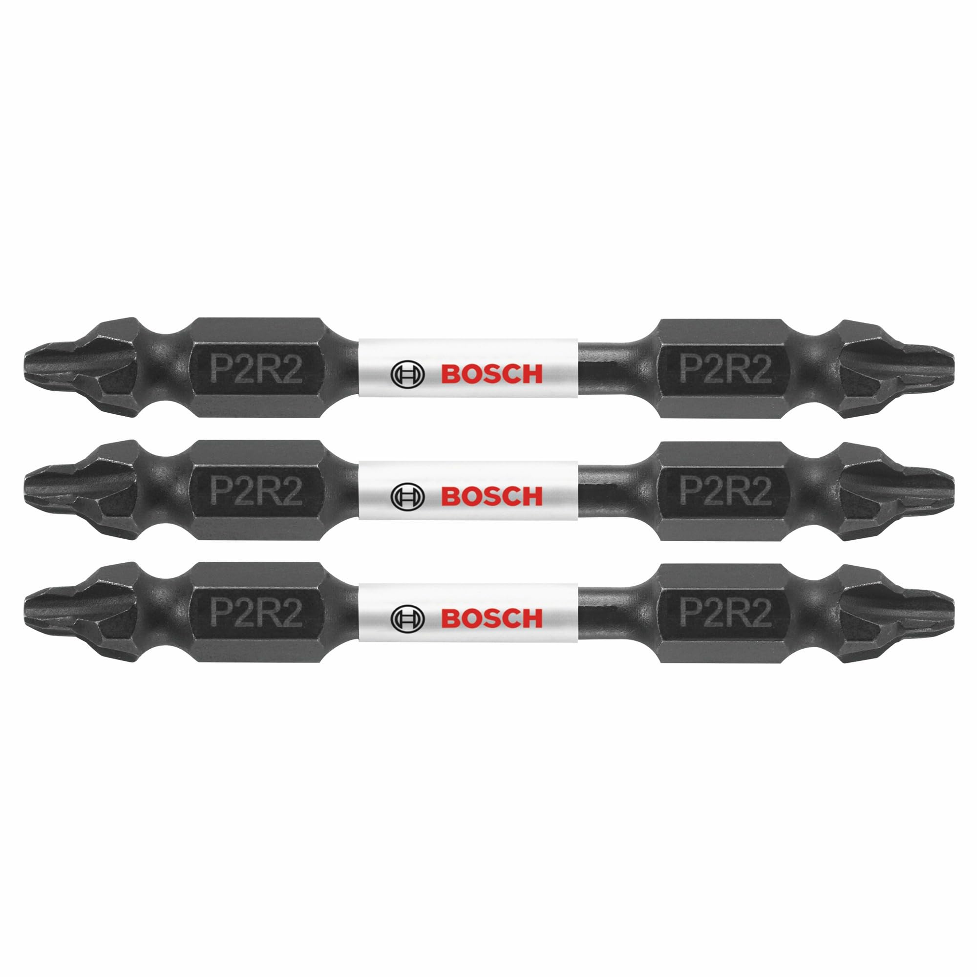 BOSCH ITDEP2R22503 3-Pack 2-1/2 In. Phillips/Square #2 Impact Tough Double-Ended Screwdriving Bits