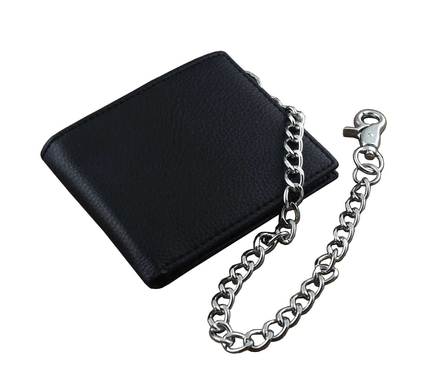 Threecattles Mens Boys Simple Leather Chain Wallet Biker EMO Gift