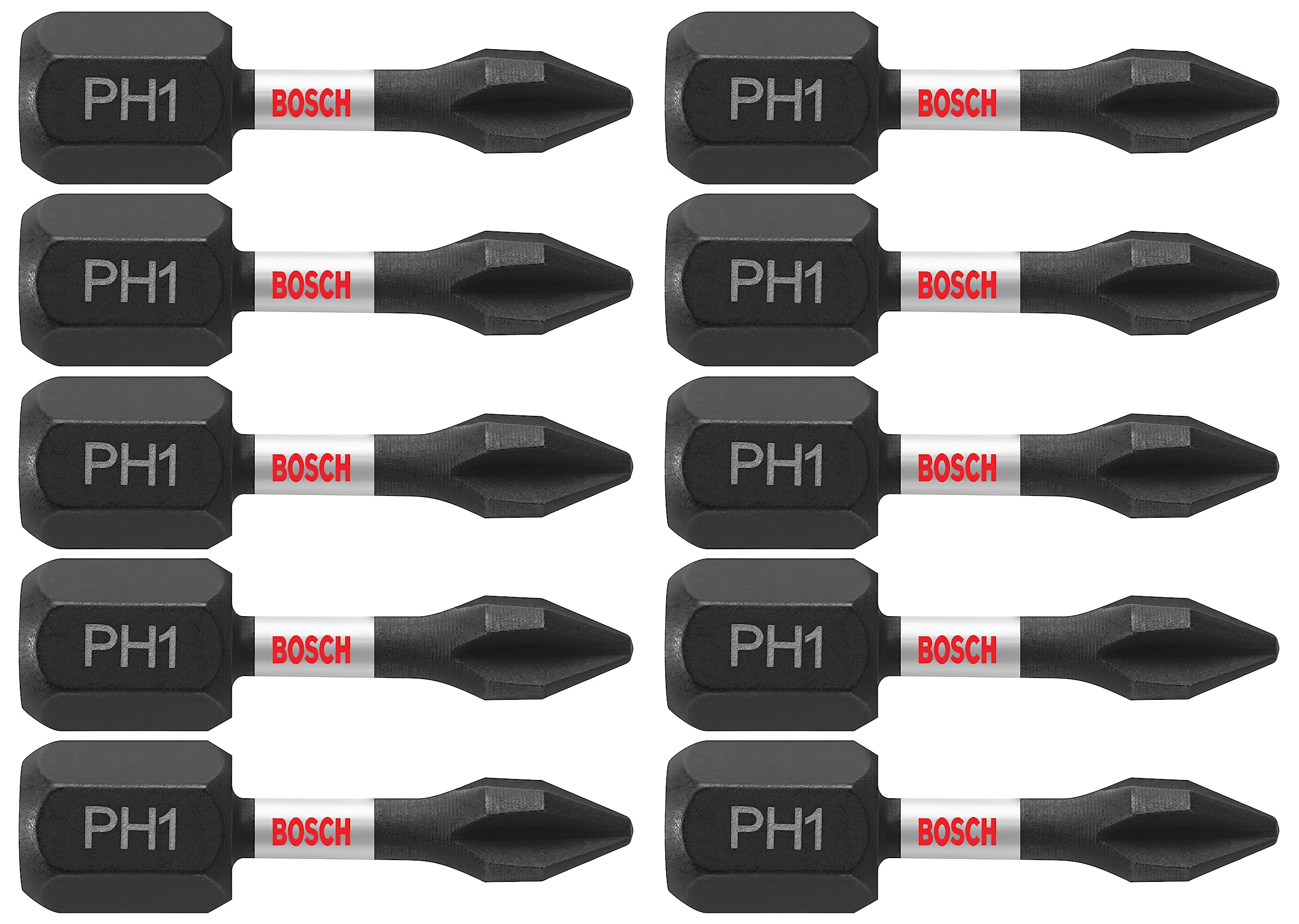 BOSCH ITPH1102 2-Pack 1 In. Phillips #1 Impact Tough Screwdriving Insert Bits