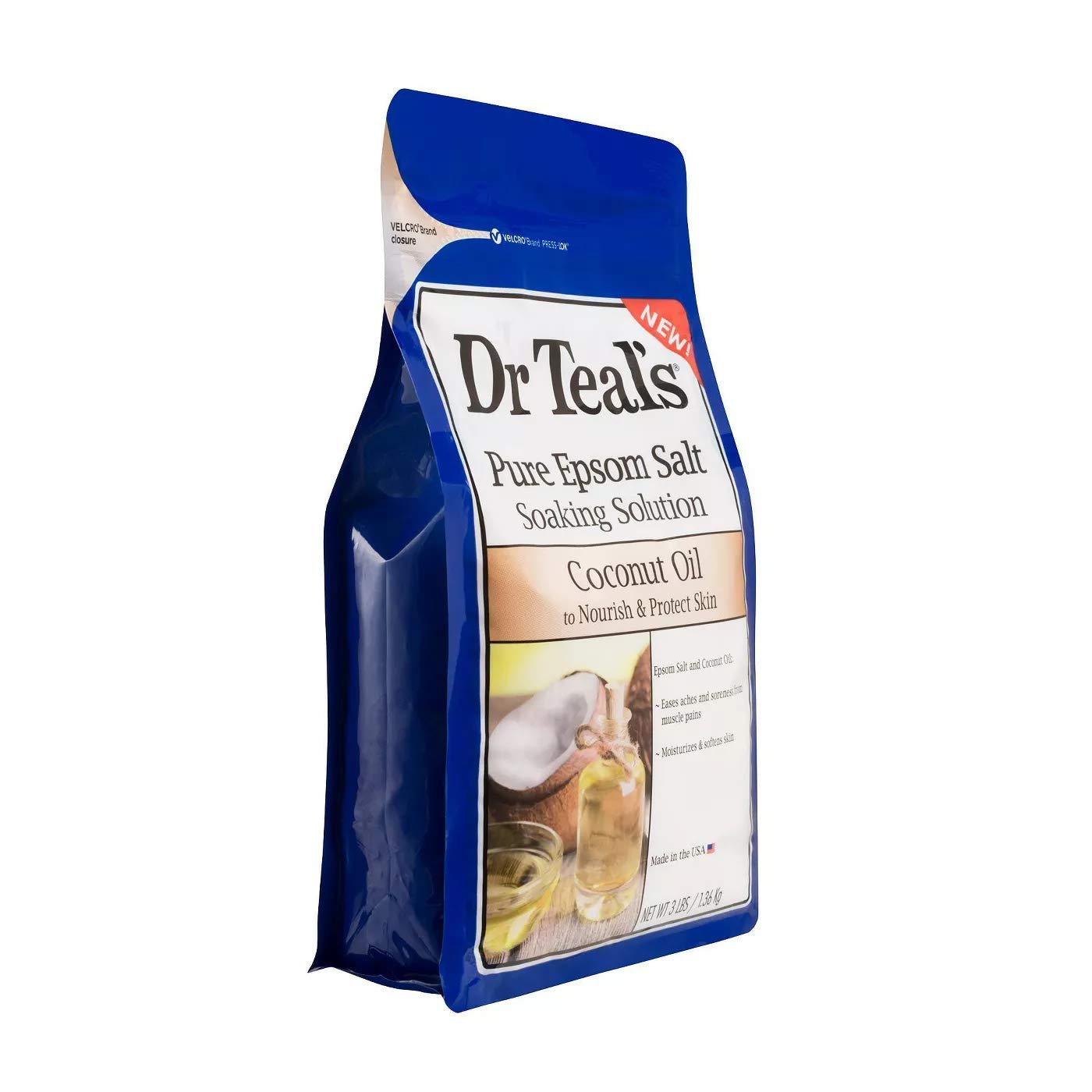 Dr Teals Coconut Oil Soaking Solution Mothers Day Gift Set (2 Pack, 3 lb. ea.) - Essential Oils Nourish & Protect Dry, Damaged Skin - Relieve Stress & Revitalize Tired, Achy Muscles at Home