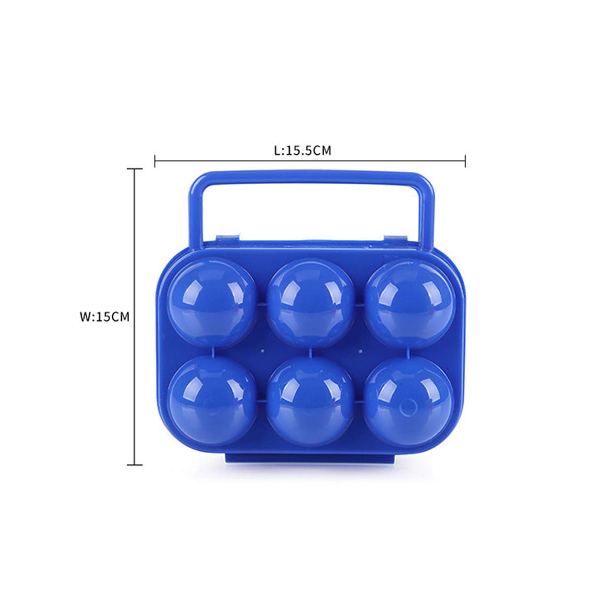 VolksRose Portable 6 Eggs Slots Holder Shockproof Storage Box for Camping Hiking - Blue