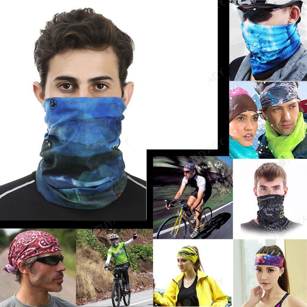 LOTUYACY Outdoor Wide Headband, Neck Gaiter Windproof Scarf Sunscreen Breathable Bandana for Men&Women,Multi Function Headwear