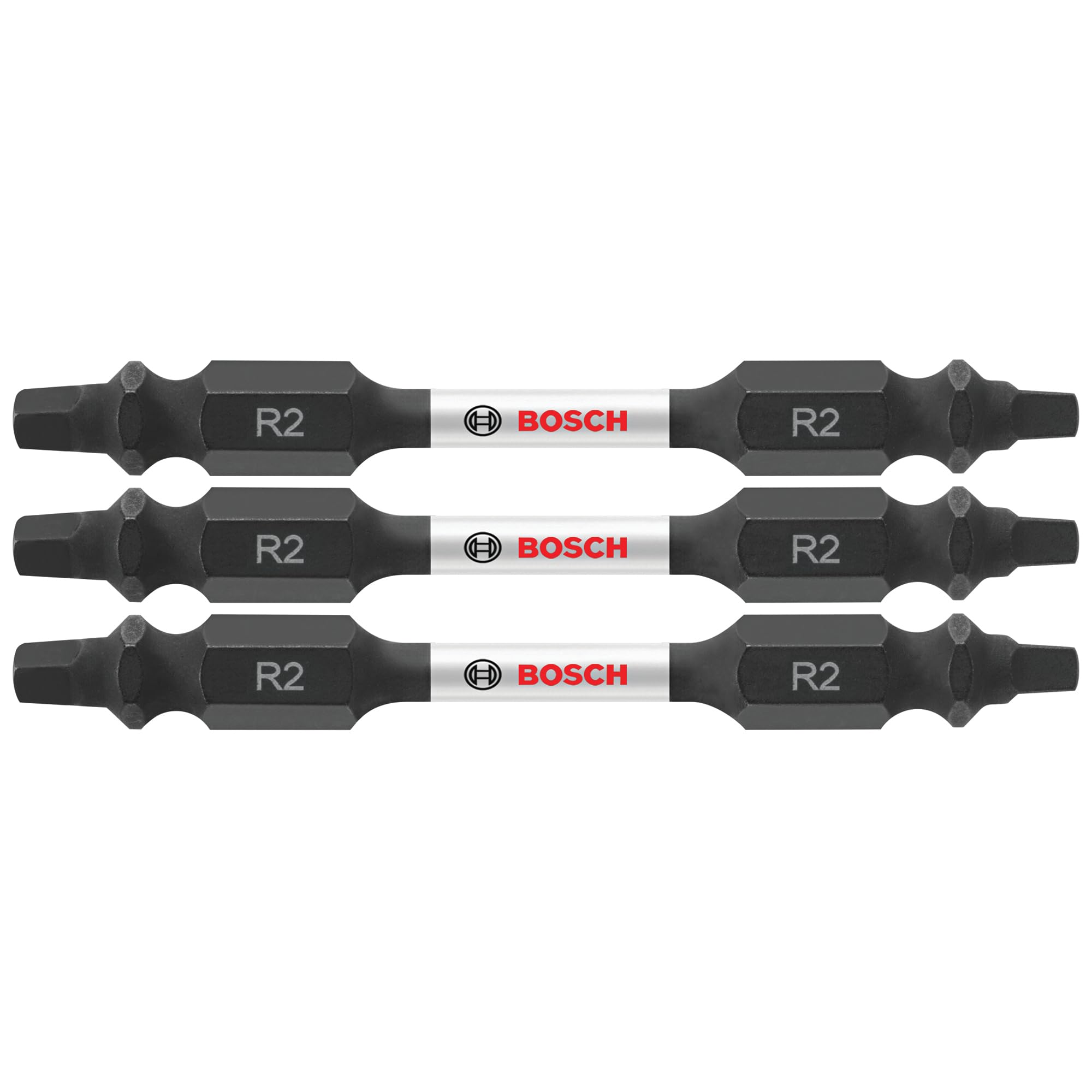 BOSCH ITDESQ22503 3-Pack 2-1/2 In. Square #2 Impact Tough Double-Ended Screwdriving Bits