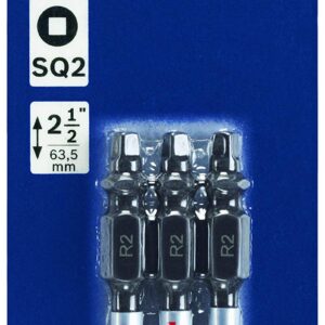 BOSCH ITDESQ22503 3-Pack 2-1/2 In. Square #2 Impact Tough Double-Ended Screwdriving Bits