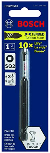 BOSCH ITSQ23501 1-Piece 3-1/2 In. Square #2 Impact Tough Screwdriving Power Bit