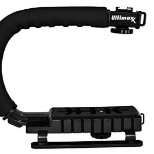 Ultimaxx Stabilizing Handheld Stabilizer Handle Grip with Accessory Mount for Camera, Camcorder, DSLR, DV Video; Compatible for Canon, Nikon, Sony, Panasonic, Pentax, and Olympus Camcorders