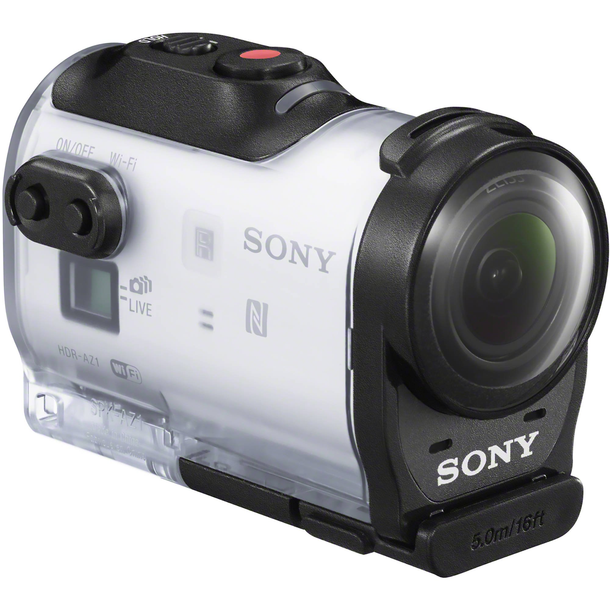 Sony HDR-AZ1VR Waterproof Action Cam Mini with RM-LVR2V Live View Remote Watch and Tripod Adapter (Wi-Fi, GPS Tagging, 11.9MP Photos, 1080P Video)