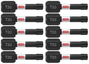 bosch itt20102 2-pack 1 in. torx #20 impact tough screwdriving insert bits