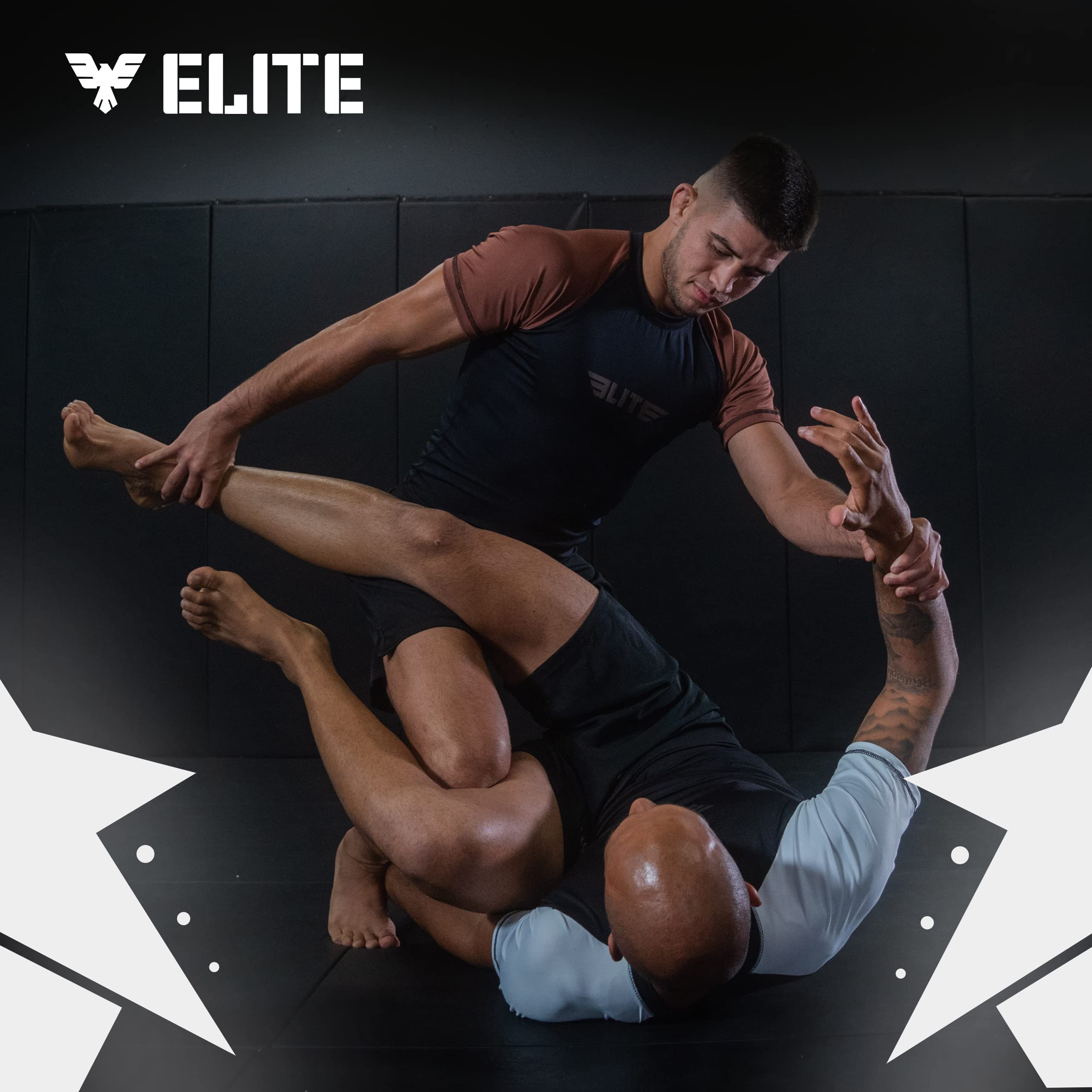 Elite Sports New Item Standard Short Sleeve Compression, Mma, Bjj, No Gi, Cross Training Rash Guard, Small, Gray