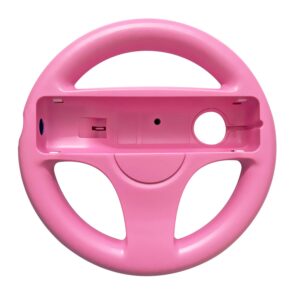 Jadebones 3 Pack Racing Steering Wheel for Wii and Wii U Remote Controller(Black+White+Pink)