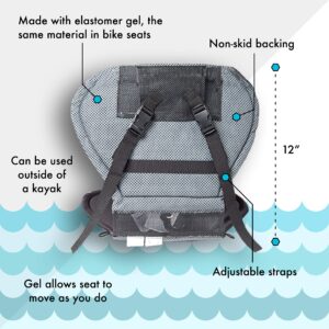 Yakpads High Back Cushioned Seat Pad, Gel Seat Pad for Kayaks, Portable Seat Cushion for Outdoor Watersports and Recreation - Cascade Creek (High Back)