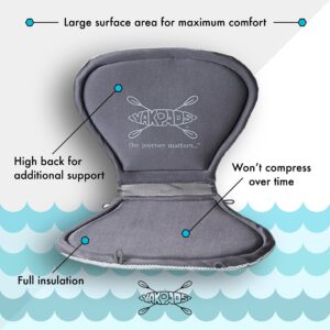 Yakpads High Back Cushioned Seat Pad, Gel Seat Pad for Kayaks, Portable Seat Cushion for Outdoor Watersports and Recreation - Cascade Creek (High Back)