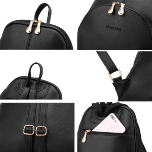 Nevenka Backpack Purse for Women Casual Shoulder Bag PU Leather Zipper Closure Adjustable Strap