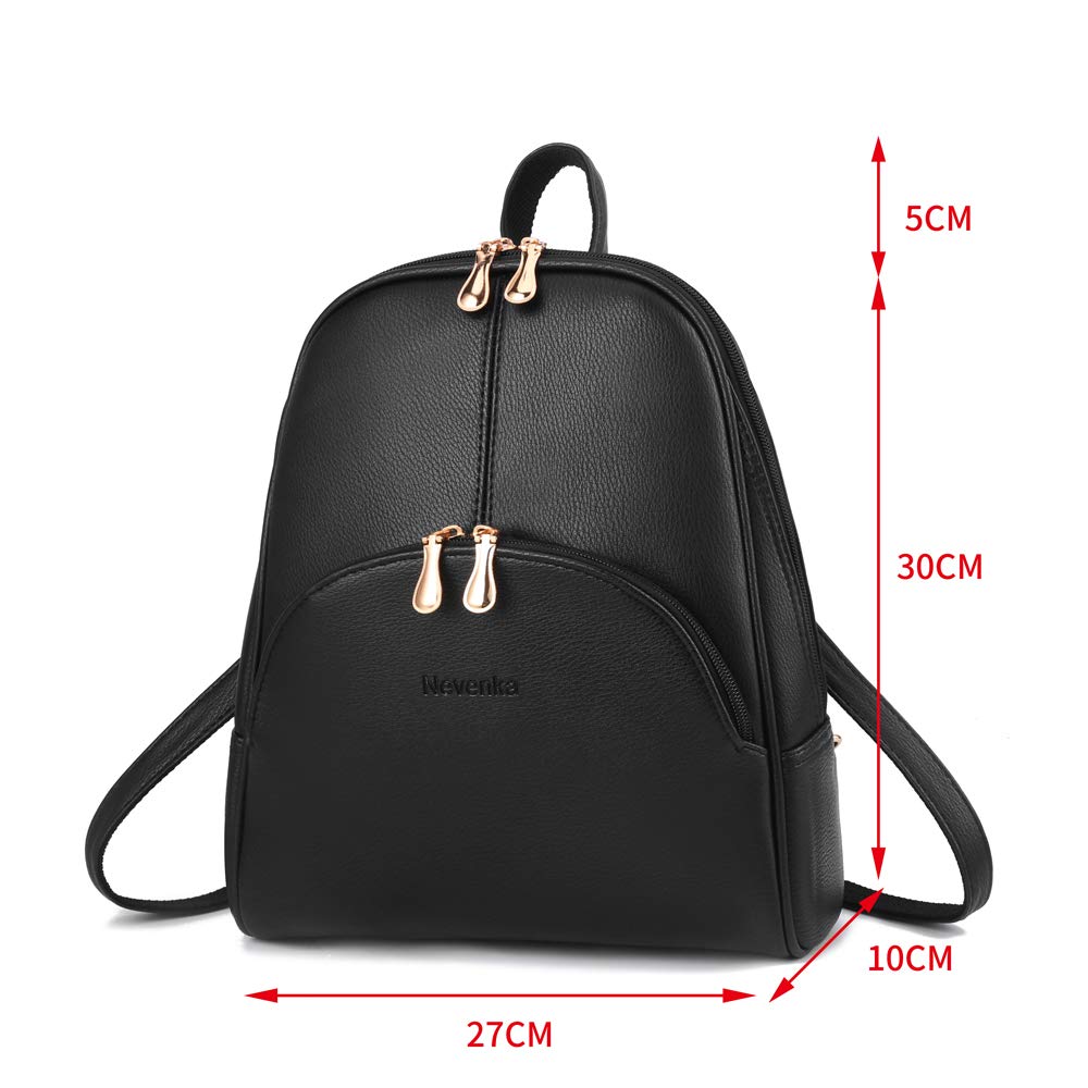 Nevenka Backpack Purse for Women Casual Shoulder Bag PU Leather Zipper Closure Adjustable Strap