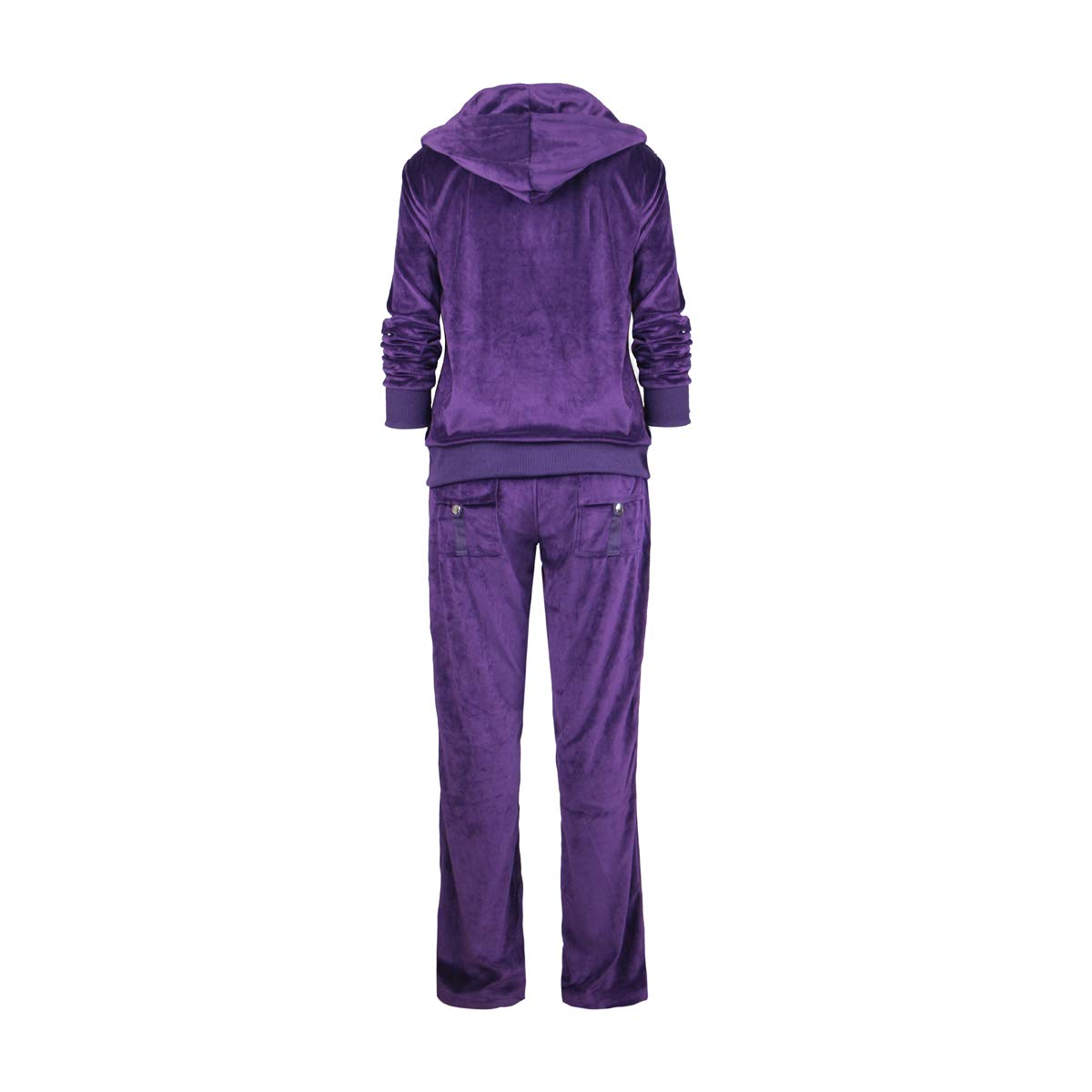 LeeHanTon Women Jogging Suits Sets Velour Outfit Athletic Zip Up Hoodie and Sweatpants Solid Workout 2 Pieces Tracksuit Purple M