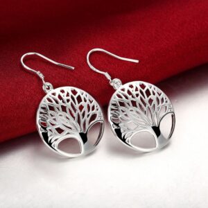 Tree of Life Earrings,Fashion Jewelry Sterling Silver Plated Tree Pendants Drop Dangle Earrings Dangles