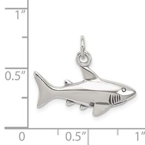 Jewelry Stores Network Sterling Silver Antique Shark Charm 16x22mm