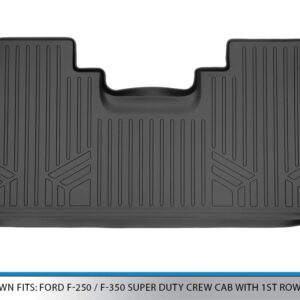 MAXLINER Floor Mats 2nd Row Liner Black for 2017-2021 Ford F-250 / F-350 Super Duty Crew Cab with 1st Row Bucket Seats