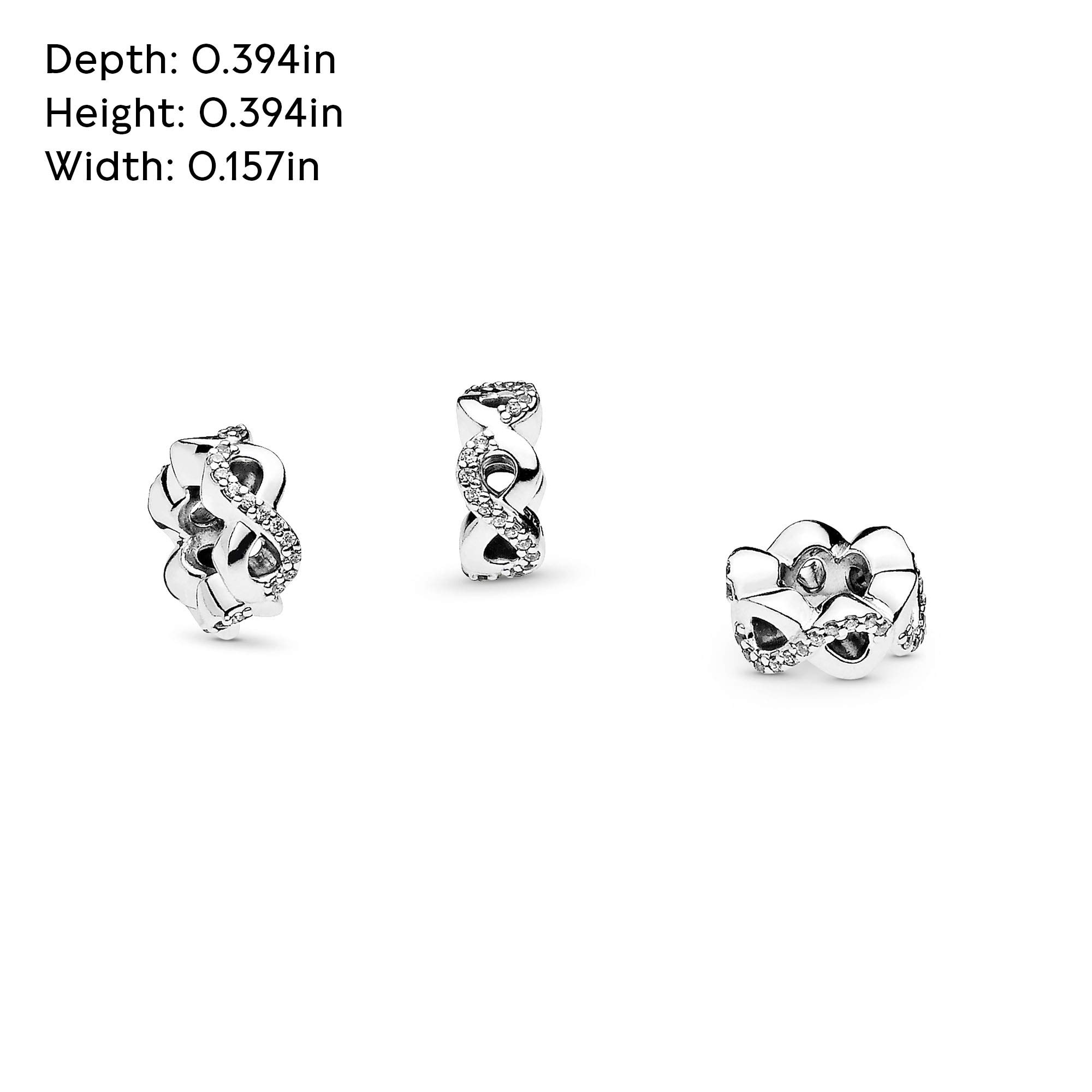 Pandora Jewelry Sparkling Infinity Spacer Cubic Zirconia Charm in Sterling Silver