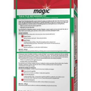 MAGIC 3124 Tub and Tile Refinishing Kit - Bright White - Paint On - Works On Ceramic Porcelain Acrylic Fiberglass Surfaces