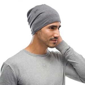 BUFF Adult Midweight Merino Wool Neck Gaiter, Headband & Winter Neck Warmer, Ski Mask & Face Shield, Worn 12+ Ways, Light Grey Mela, One Size