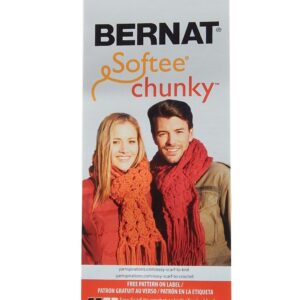 Bernat Softee Chunky Yarn Bundle Super Bulky No. 6, 3 Skeins Berry Red 28705