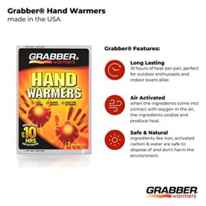 Grabber Hand Warmers - Long Lasting Natural Odorless Air Activated Warmers - Up to 10 Hours of Heat - 40 Pair , 3.5x2"