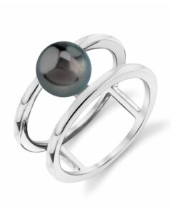 the pearl source 8-9mm genuine black tahitian south sea cultured pearl ora ring for women