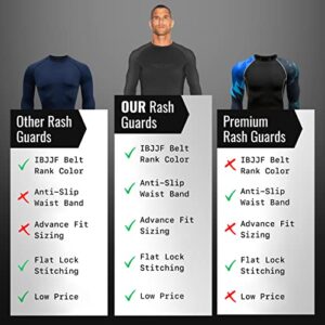 Elite Sports New Item Full Long Sleeve Compression, Mma, Bjj, No Gi, Cross Training Rash Guard, Large, Black