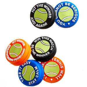 BusyBee Vibration Dampener (Pack of 6) with 6 Mottos in Tennis Ball Zipper Pouch