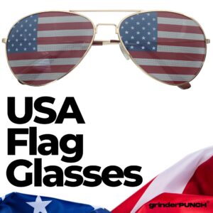 4 PACK Mens Bulk USA American Flag Aviator Sunglasses