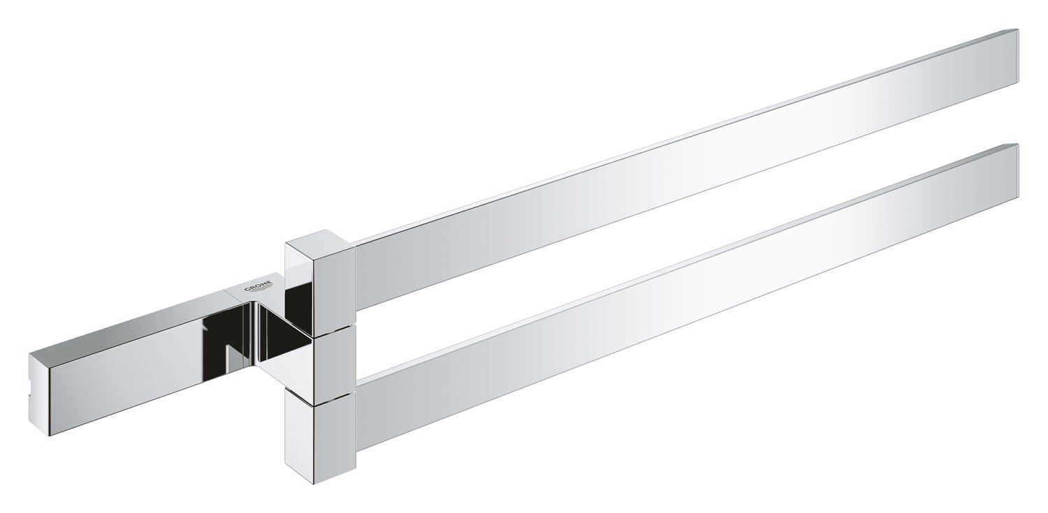 Grohe 40768000 Selection Cube Double Towel-Bar, Polished Chrome