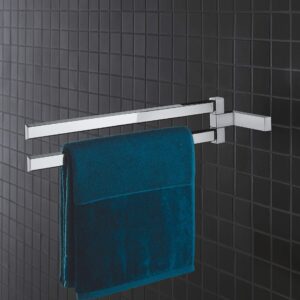 Grohe 40768000 Selection Cube Double Towel-Bar, Polished Chrome