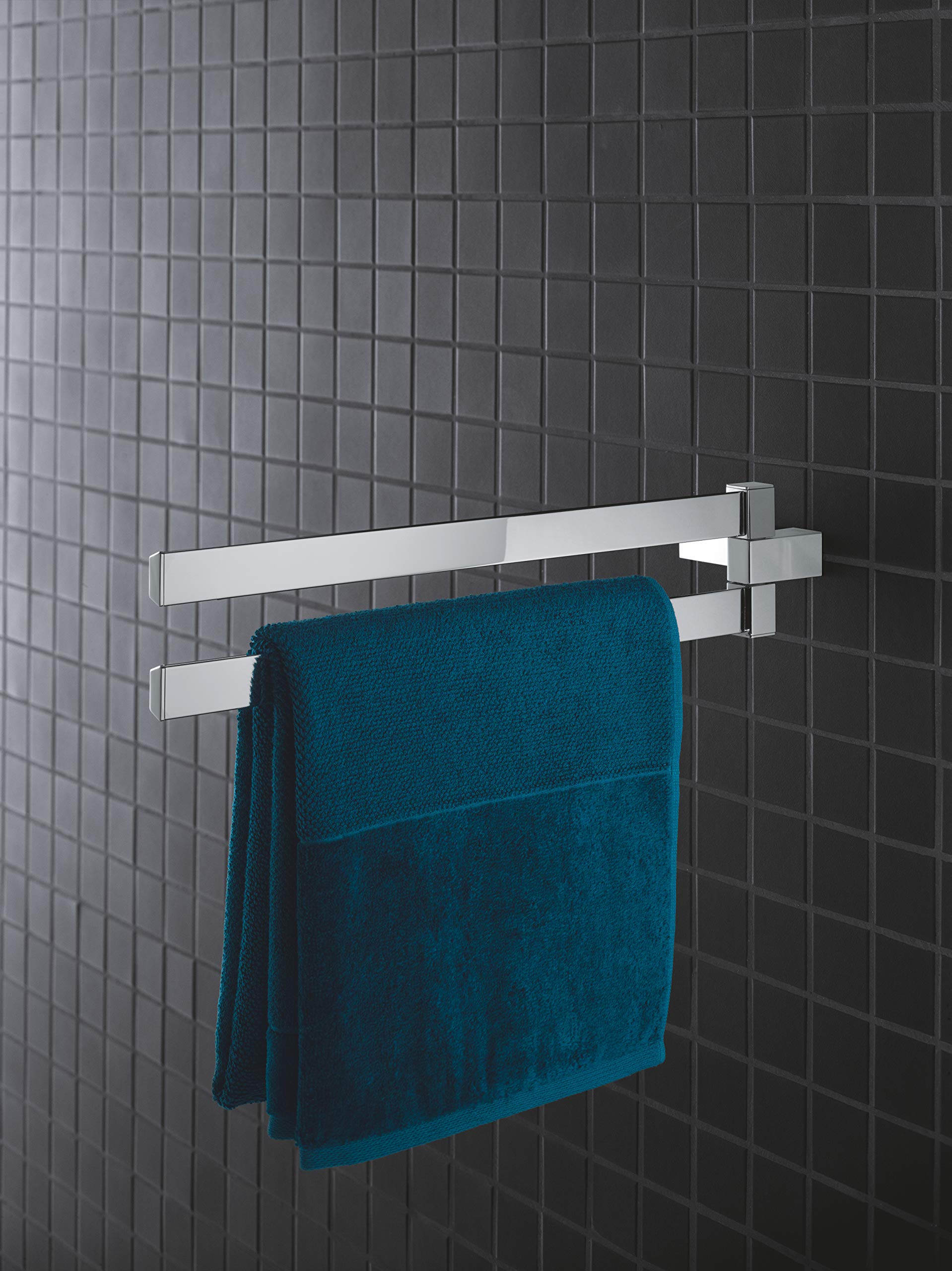 Grohe 40768000 Selection Cube Double Towel-Bar, Polished Chrome