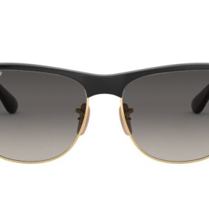 Ray-Ban RB4175 Clubmaster Oversized Square Sunglasses, Demi Gloss Black/Polarized Grey Gradient Dark Grey, 57 mm