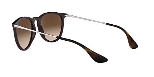 Ray-Ban RB4171 Erika Round Sunglasses, Mirror Blue On Light Brown/Brown Gradient Dark Brown, 54 mm