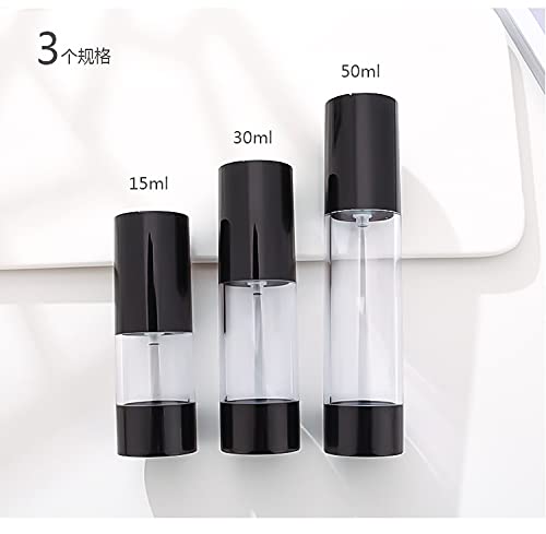 Ergonflow 3Pcs/lot 15ML 30ML 50ML Empty Black Airless Lotion Cream Pump Plastic Container Cosmetic Bottle Dispenser Travel Refillable Containers