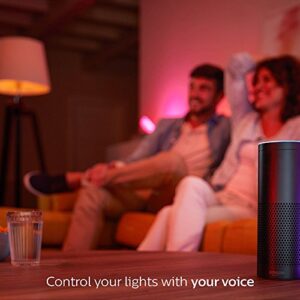 Philips Hue White and Color Ambiance A19 60W Equivalent LED Smart Bulb Starter Kit (3 A19 Bulbs and 1 Hub Compatible with Amazon Alexa Apple HomeKit and Google Assistant), (Model: 464479)