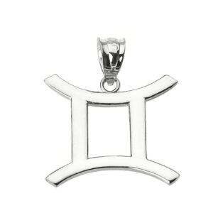 .925 Sterling Silver Gemini Zodiac Astrological Sign Charm Personalized Pendant