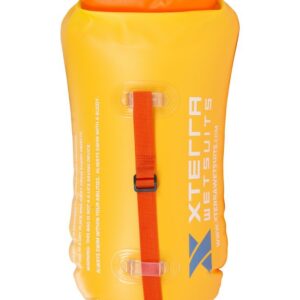 Xterra Wetsuits Swim Buoy Float – Swimming Safety Float Dry Bag for Open Water Swimmers and Training Triathletes, Kayaking, Snorkeling, Shallow Diving (PVC 15 Liter Orange)