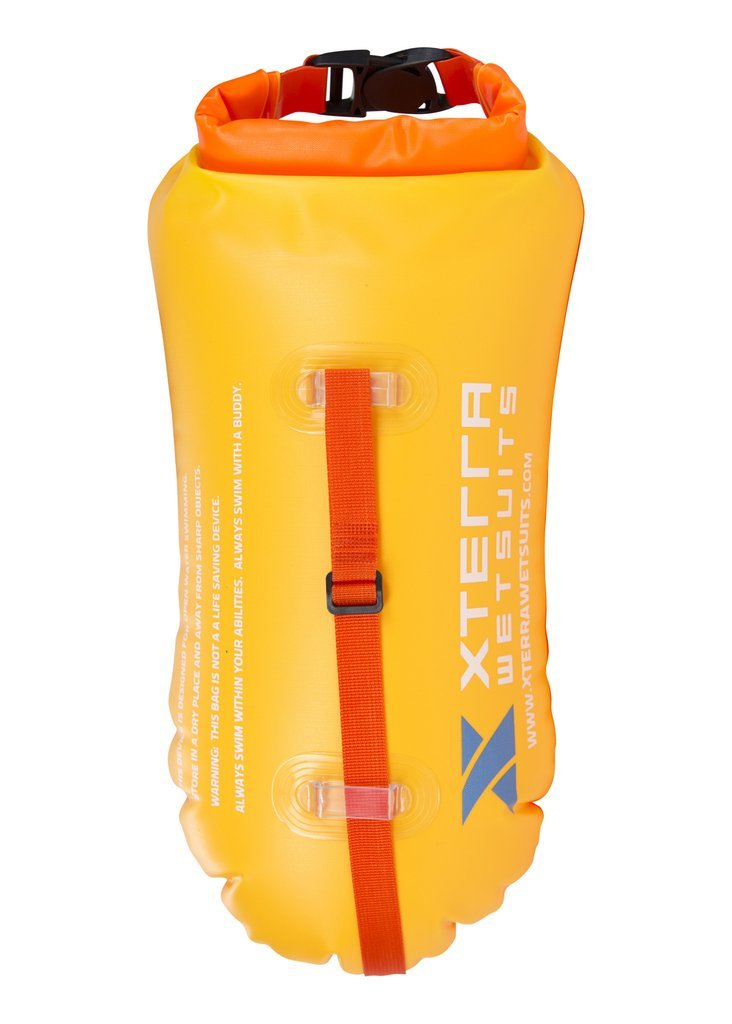 Xterra Wetsuits Swim Buoy Float – Swimming Safety Float Dry Bag for Open Water Swimmers and Training Triathletes, Kayaking, Snorkeling, Shallow Diving (PVC 15 Liter Orange)