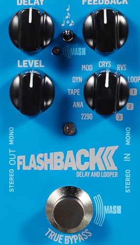 TC Electronic FLASHBACK 2 DELAY Legendary Delay Pedal with Groundbreaking MASH Footswitch, Crystal Delay Effect and Built-In TonePrint Technology, Blue