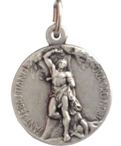 i g j saint sebastian silver tone medal - the patron saints medals