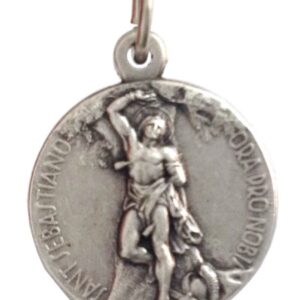 I G J Saint Sebastian Silver Tone Medal - The Patron Saints Medals