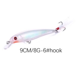 OriGlam 10pcs 3D Artificial Minnow Fishing Lures Baits, Fishing Tackle CrankBait Bass, Hard Bait Swimbait Fishing Lure