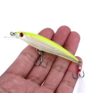 OriGlam 10pcs 3D Artificial Minnow Fishing Lures Baits, Fishing Tackle CrankBait Bass, Hard Bait Swimbait Fishing Lure