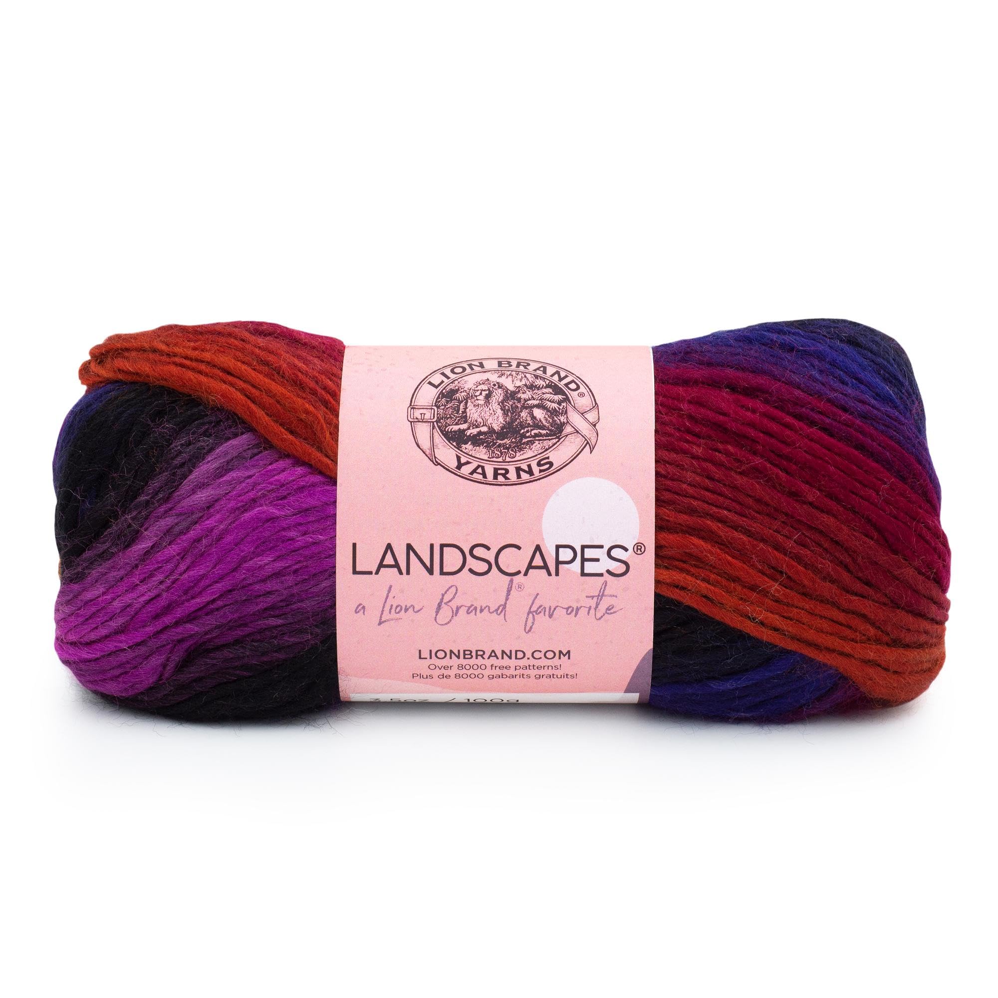 Lion Brand Yarn Landscapes Yarn, Multicolor Yarn for Knitting, Crocheting Yarn, 1-Pack, Volcano